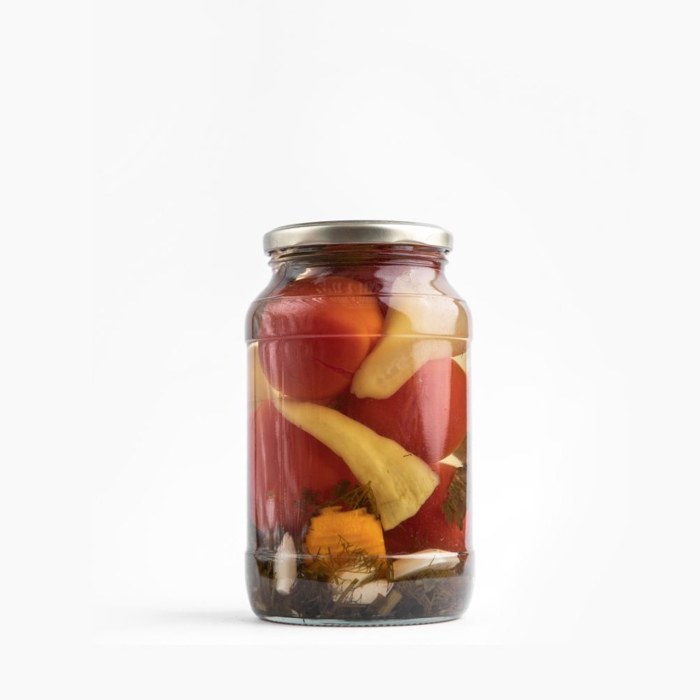 assorted pickled tomatoes